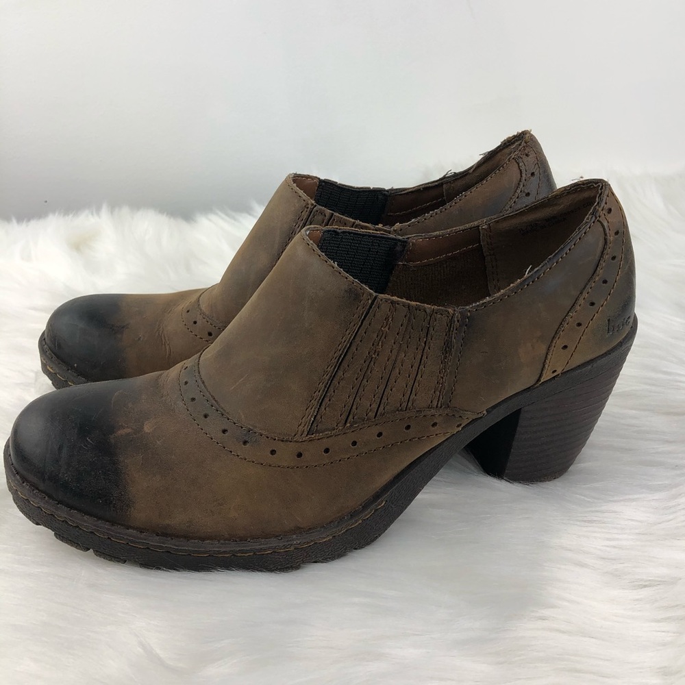 BOC Born Concept 8 Brown Leather Ankle Booties